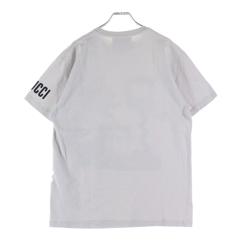 Gucci Sleeve Logo Graphic Print Horsebit Crew Neck Short Sleeve T-shirt Cut And