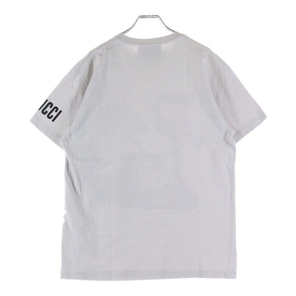Gucci Sleeve Logo Graphic Print Horsebit Crew Neck Short Sleeve T-shirt Cut And