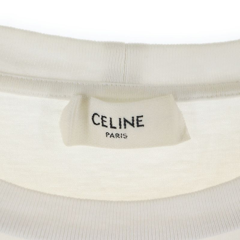 Celine 22AW Loose Fit Logo Print Short Sleeve T-shirt Cut And Sewn White