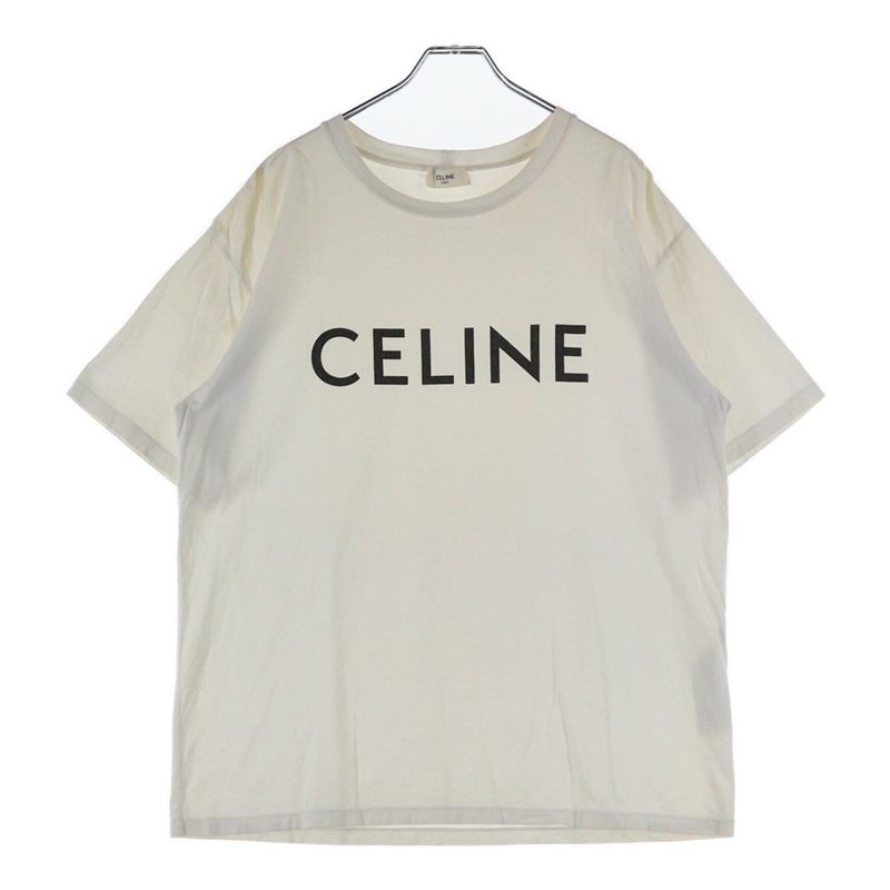 Celine 22AW Loose Fit Logo Print Short Sleeve T-shirt Cut And Sewn White