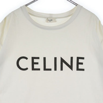 Celine 22AW Loose Fit Logo Print Short Sleeve T-shirt Cut And Sewn White