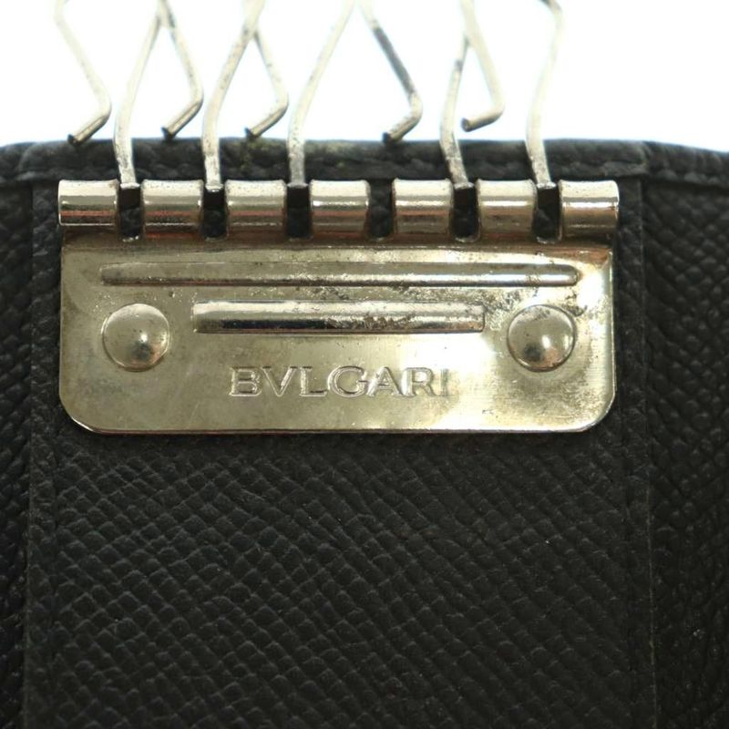 Bulgari Bvlgari 5-strand Key Case Trifold Leather Black MI - OS Unisex