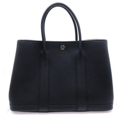 Hermes Garden Party TPM Handbag Black Negonda Silver Hardware Engraved Z