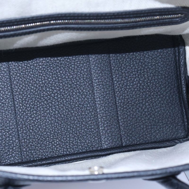 Hermes Garden Party TPM Handbag Black Negonda Silver Hardware Engraved Z