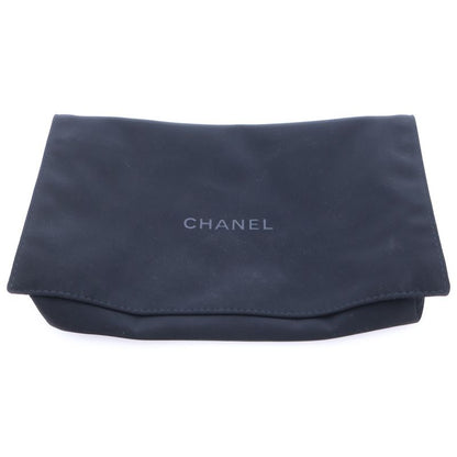 Chanel Matelasse Chain Wallet Shoulder Bag Black Caviar Skin Gold Hardware