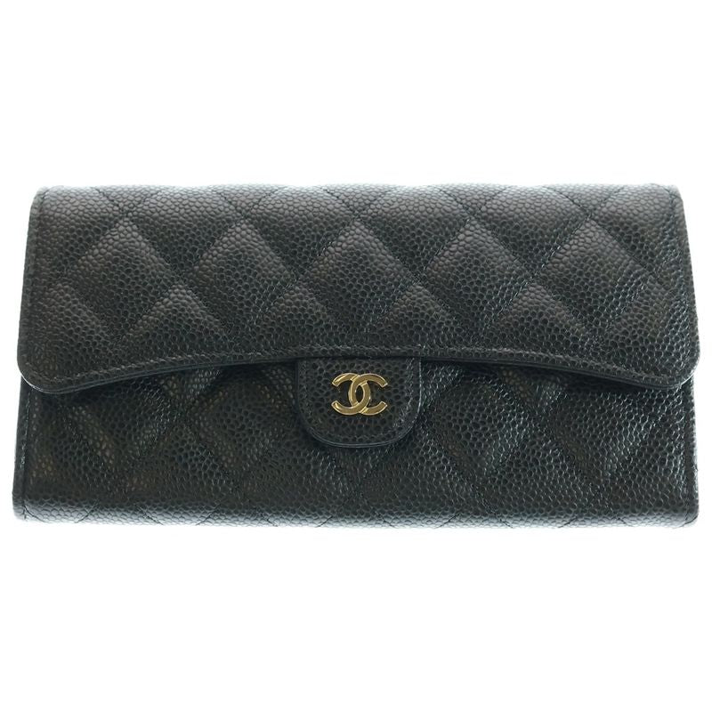 Chanel Coco Marc Matelasse Lambskin Leather Long Wallet Gdhardware Black