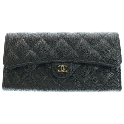 Chanel Coco Marc Matelasse Lambskin Leather Long Wallet Gdhardware Black