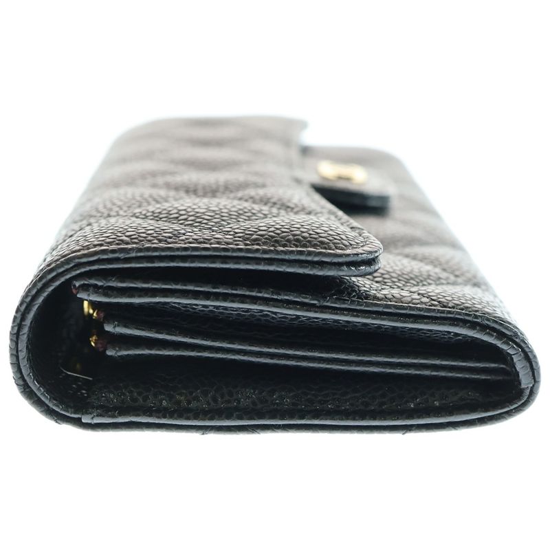 Chanel Coco Marc Matelasse Lambskin Leather Long Wallet Gdhardware Black