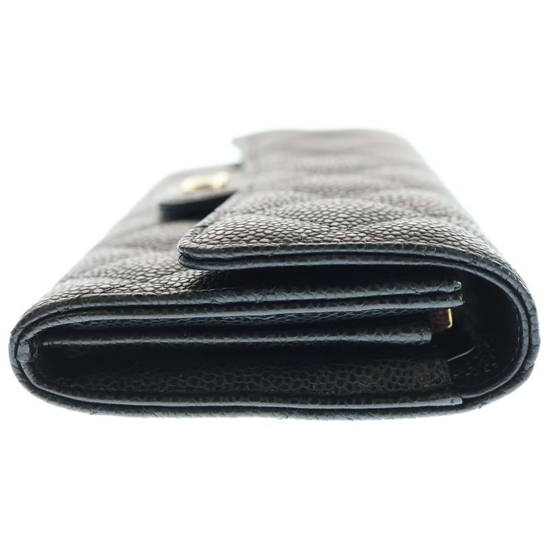 Chanel Coco Marc Matelasse Lambskin Leather Long Wallet Gdhardware Black