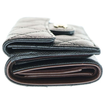 Chanel Coco Marc Matelasse Caviar Skin Small Flap Leather Compact Wallet