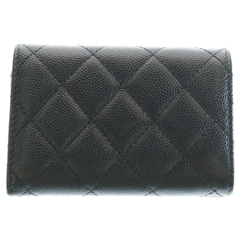 Chanel Coco Marc Matelasse Caviar Skin Small Flap Leather Compact Wallet