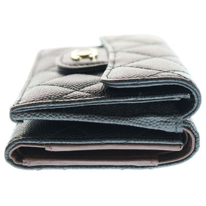 Chanel Coco Marc Matelasse Caviar Skin Small Flap Leather Compact Wallet