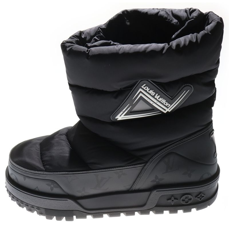 Louis Vuitton LV Alpine Line Monogram Quilted Snow Boots With Logo Patch Black