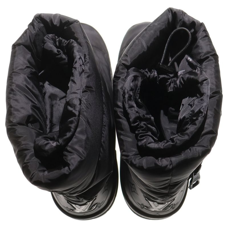 Louis Vuitton LV Alpine Line Monogram Quilted Snow Boots With Logo Patch Black