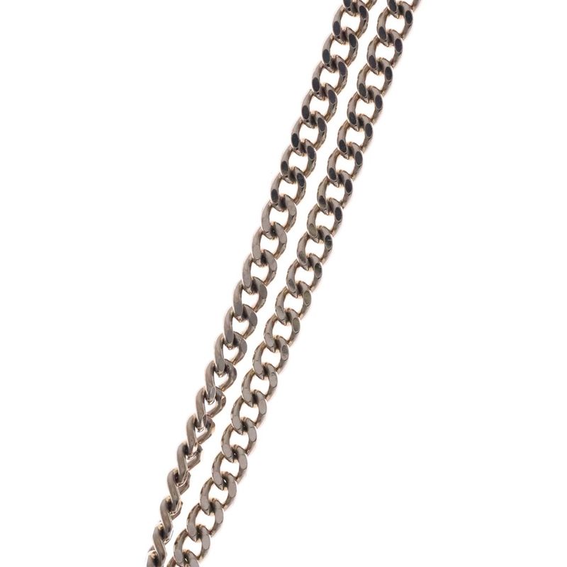 Chanel Coco Mark Perfume Chain Necklace Pendant Chain Pink X Silver