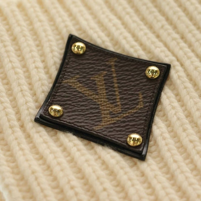 Louis Vuitton Bonnet LV Beanie Knit Cap Hat Ivory Wool M76707