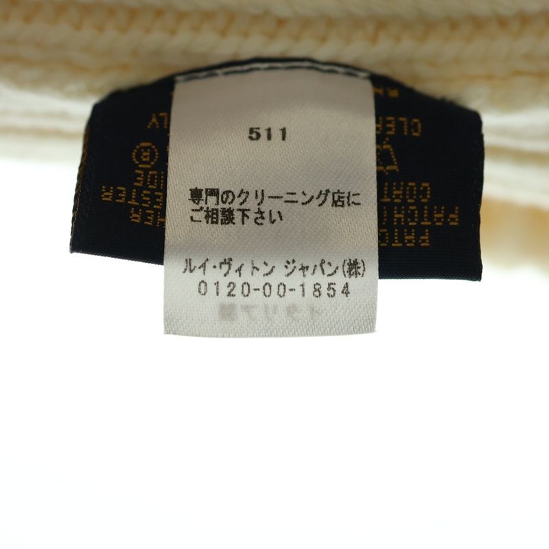 Louis Vuitton Bonnet LV Beanie Knit Cap Hat Ivory Wool M76707