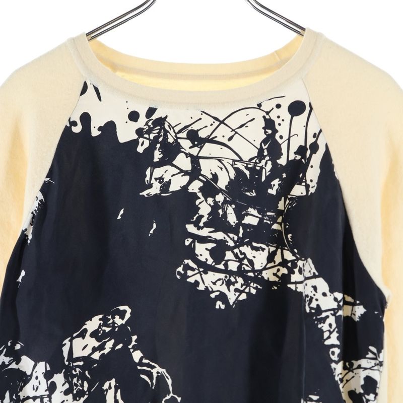 Hermes Wool Knit Sweater Silk-switched Wool Knit Sweater Ivory