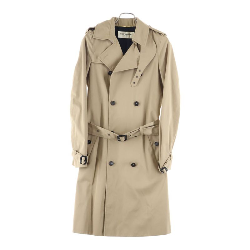 Saint Laurent Paris Belted Classic Trench Coat Trench Coat Beige Women 507530