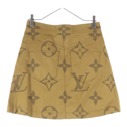 Louis Vuitton 19SS Monogram Giant Reverse Allover Zip Design Mini Skirt Brown