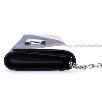 Louis Vuitton Epi Portefeuille Twisted Chain Wallet Purse Shoulder Bag Black