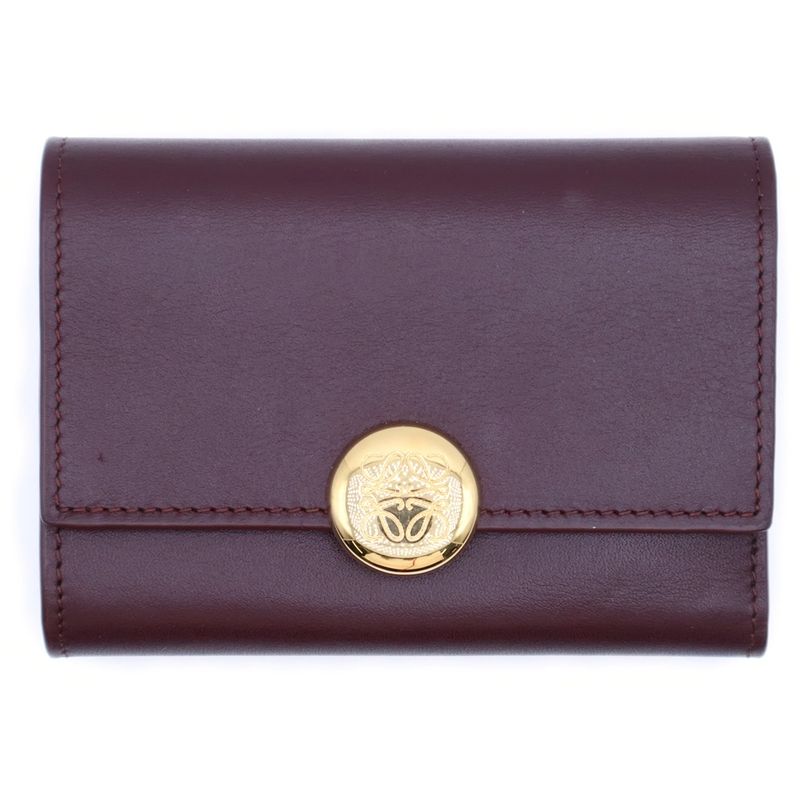Loewe Beble Vertical Wallet Trifold Bordeaux Leather