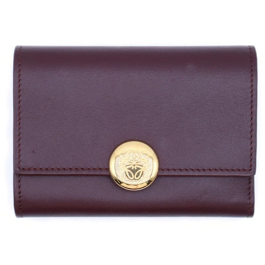 Loewe Beble Vertical Wallet Trifold Bordeaux Leather
