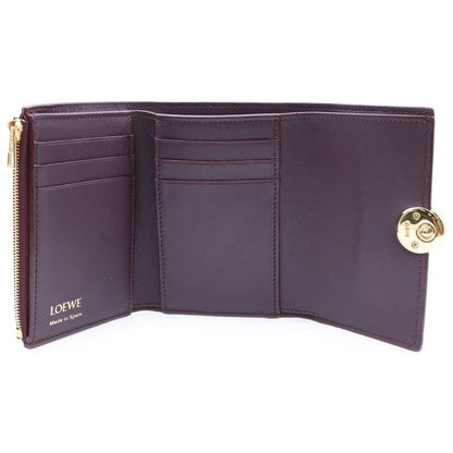 Loewe Beble Vertical Wallet Trifold Bordeaux Leather