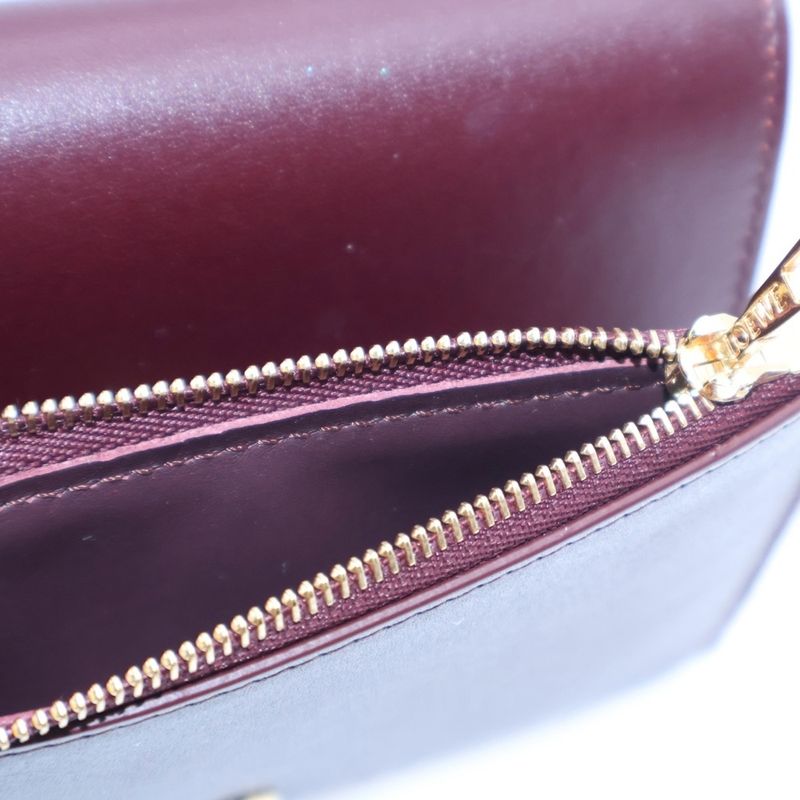 Loewe Beble Vertical Wallet Trifold Bordeaux Leather