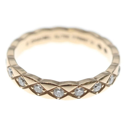 Chanel Coco Crush Collection Ring Diamond Mini Model 18k Beige Gold J11786