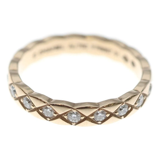 Chanel Coco Crush Collection Ring Diamond Mini Model 18k Beige Gold J11786