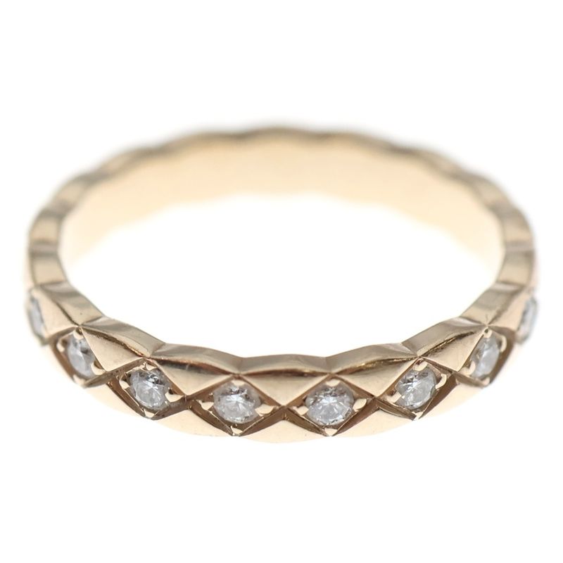 Chanel Coco Crush Collection Ring Diamond Mini Model 18k Beige Gold J11786