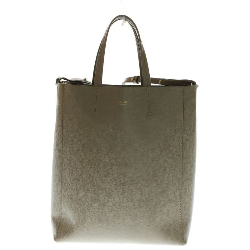 Celine Vertical Cabas Small 2WAY Beige Bag Tote Handbag Shoulder Bag Beige