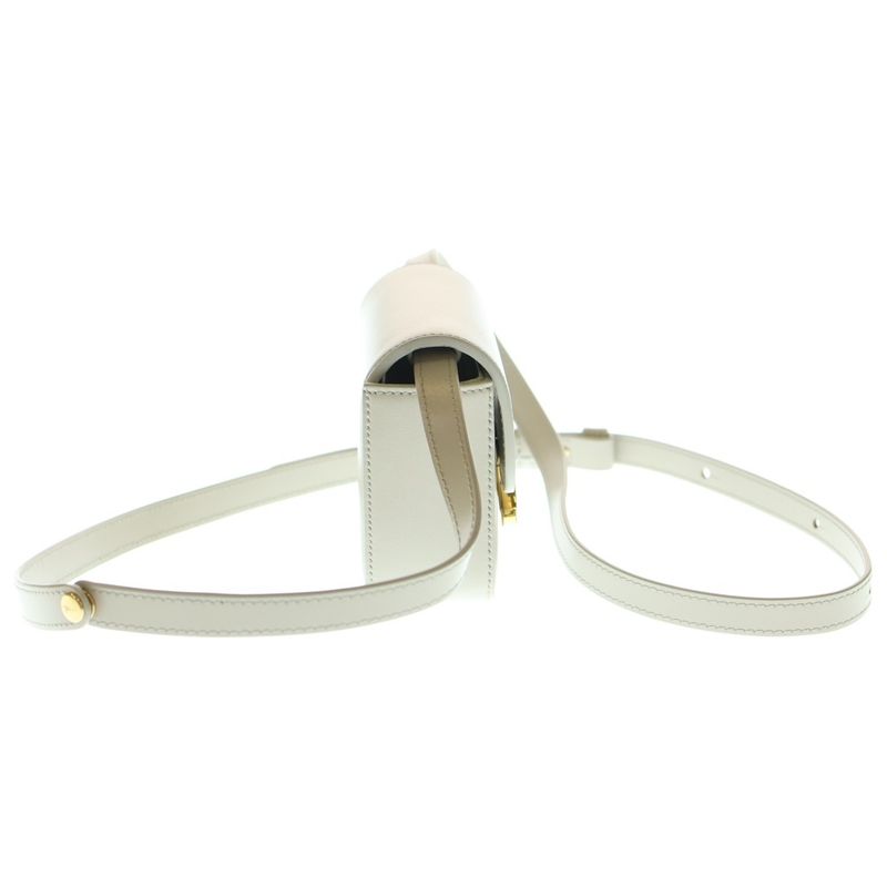 Celine Mini Triomphe Shoulder Bag Mini Bag Ivory Leather Gold Hardware