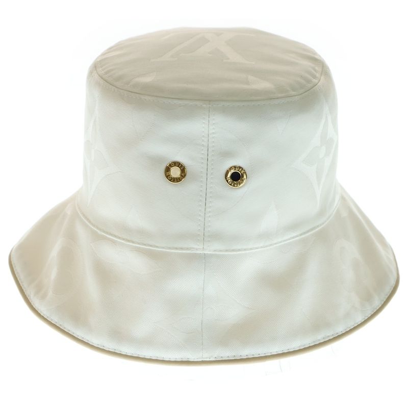 Louis Vuitton Monogram Reversible Bucket Hat White M7163s