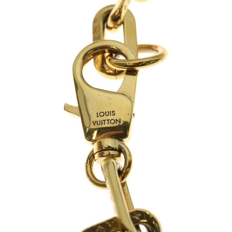 Louis Vuitton Monogram Collier LV Edge MM Chain Necklace Gold Mp3003