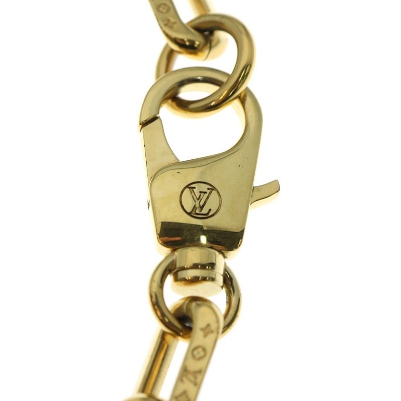Louis Vuitton Monogram Collier LV Edge MM Chain Necklace Gold Mp3003