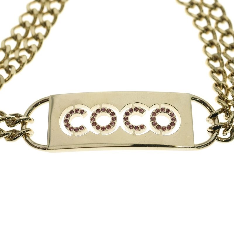 Chanel Rhinestone Chain Belt Gold 02P GP Accessories