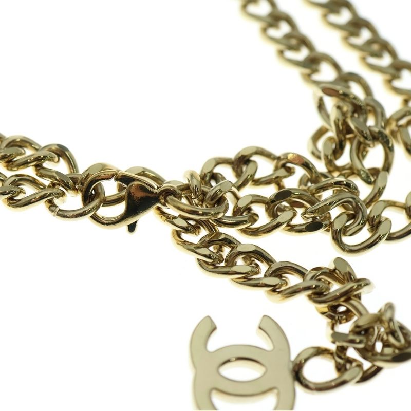 Chanel Rhinestone Chain Belt Gold 02P GP Accessories