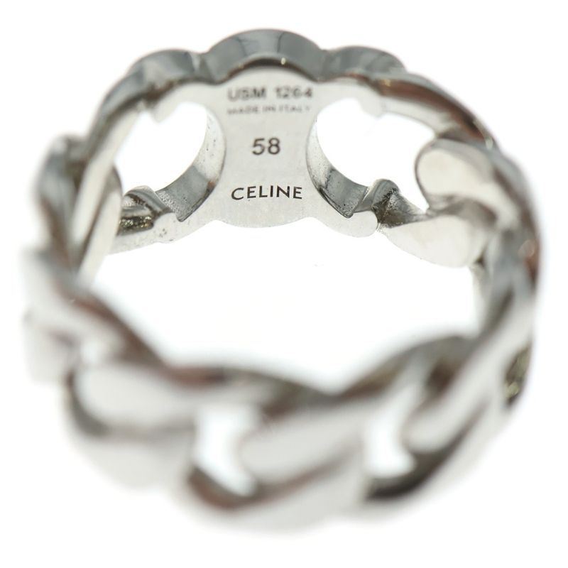 Celine Triomphe Grumet Ring Silver Chain