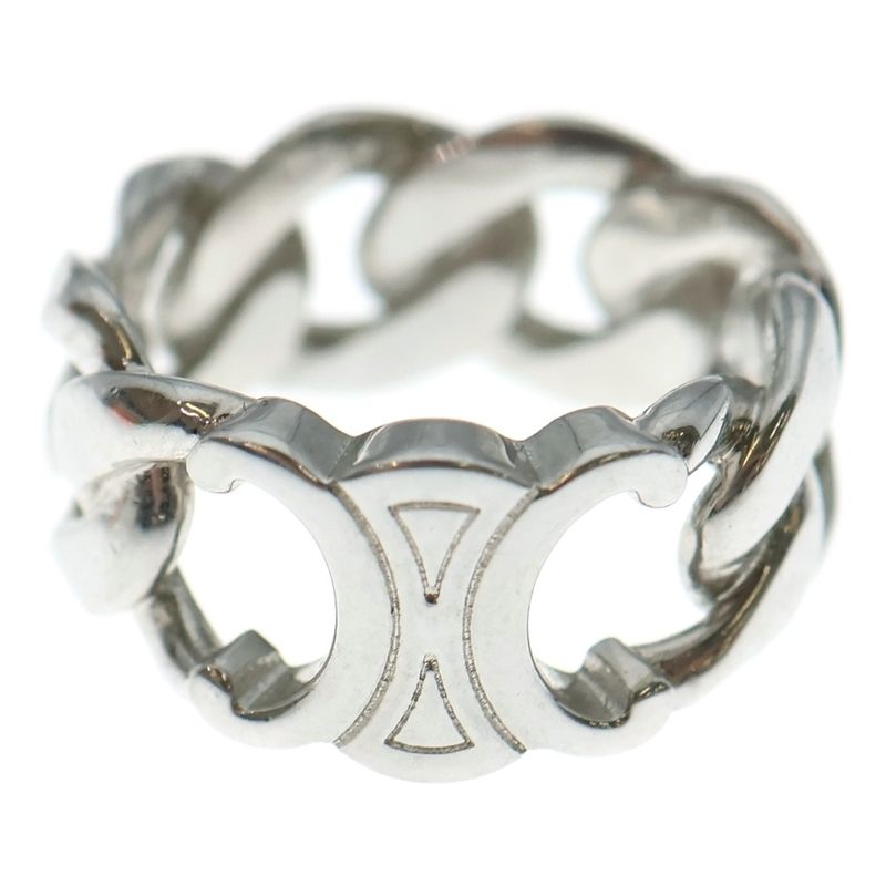 Celine Triomphe Grumet Ring Silver Chain
