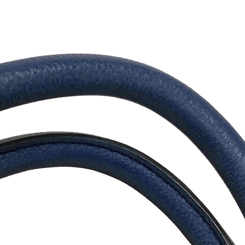 Prada Tote Bag - Navy Leather Tag Leather