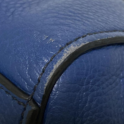 Prada Tote Bag - Navy Leather Tag Leather