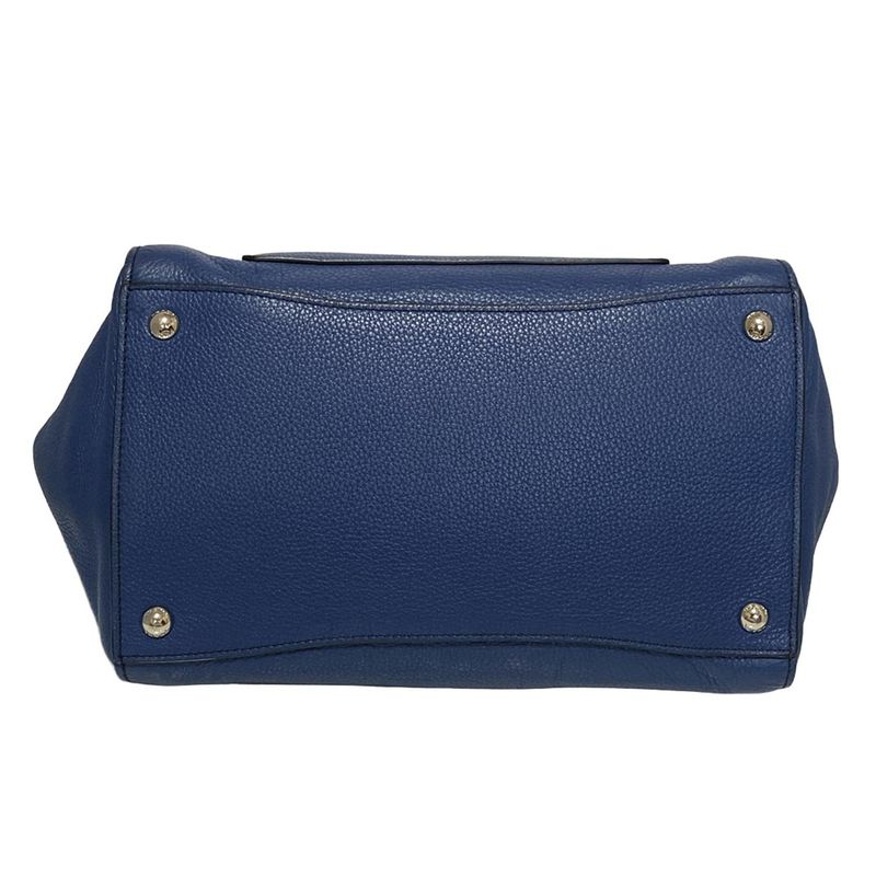 Prada Tote Bag - Navy Leather Tag Leather