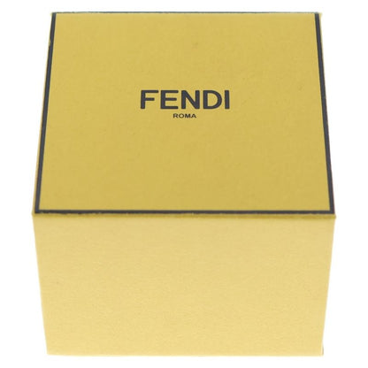 Fendi Zucca Rhinestone Stud Earrings Silver