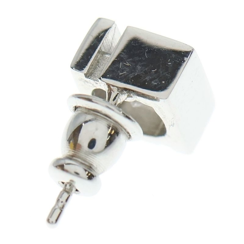 Fendi Zucca Rhinestone Stud Earrings Silver