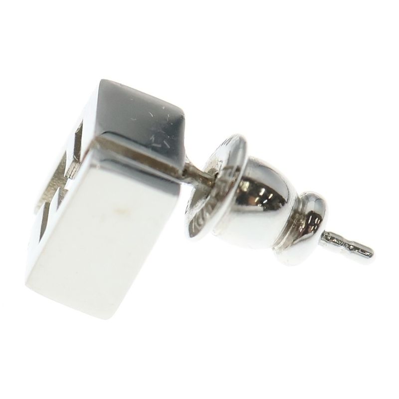 Fendi Zucca Rhinestone Stud Earrings Silver