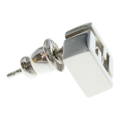 Fendi Zucca Rhinestone Stud Earrings Silver