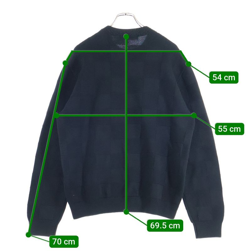 Louis Vuitton 23AW Damier Cotton Knit Sweater Black Rm232q TBY Hnn41w