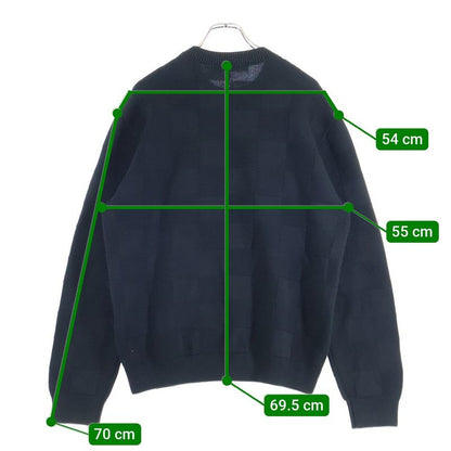 Louis Vuitton 23AW Damier Cotton Knit Sweater Black Rm232q TBY Hnn41w